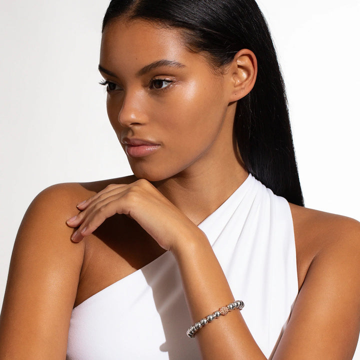 LAGOS STRETCH ROSE GOLD BEAD BRACELET