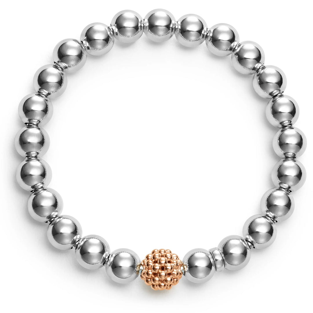 LAGOS STRETCH ROSE GOLD BEAD BRACELET