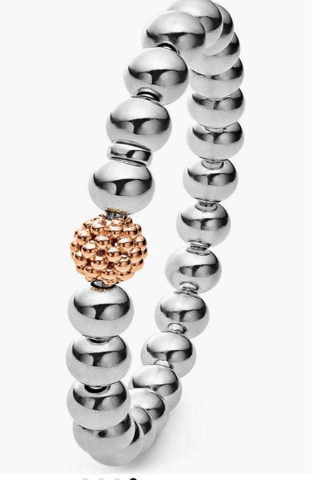 LAGOS STRETCH ROSE GOLD BEAD BRACELET