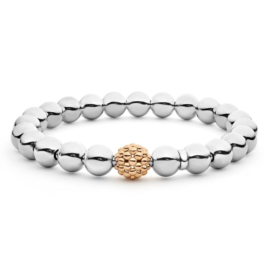 LAGOS STRETCH ROSE GOLD BEAD BRACELET