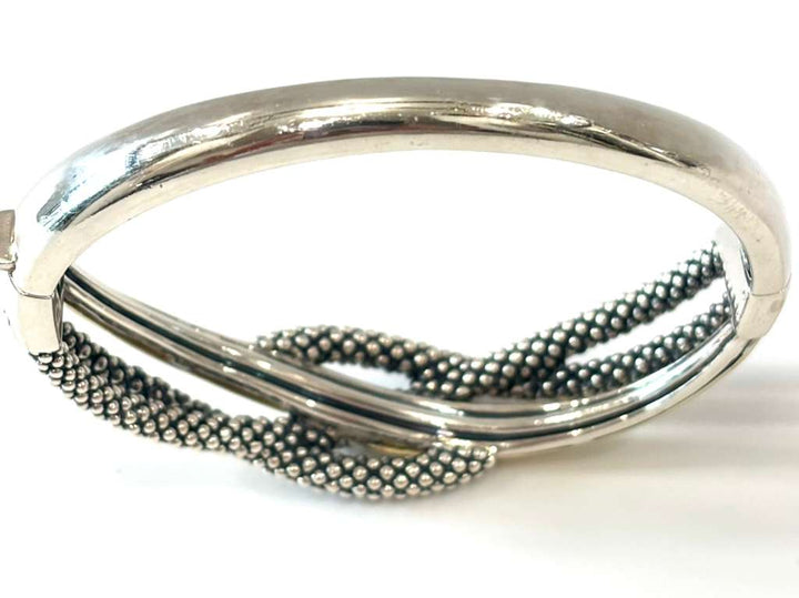 LAGOS ITALIAN STERLING SILVER &amp; 18K GOLD CAVIAR EMBRACE WRAP BRACELET