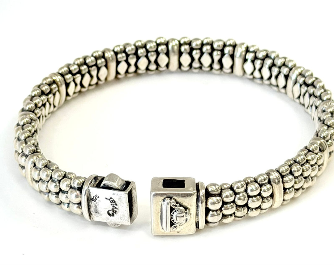 LAGOS STERLING SILVER STATION CAVIAR BRACELET
