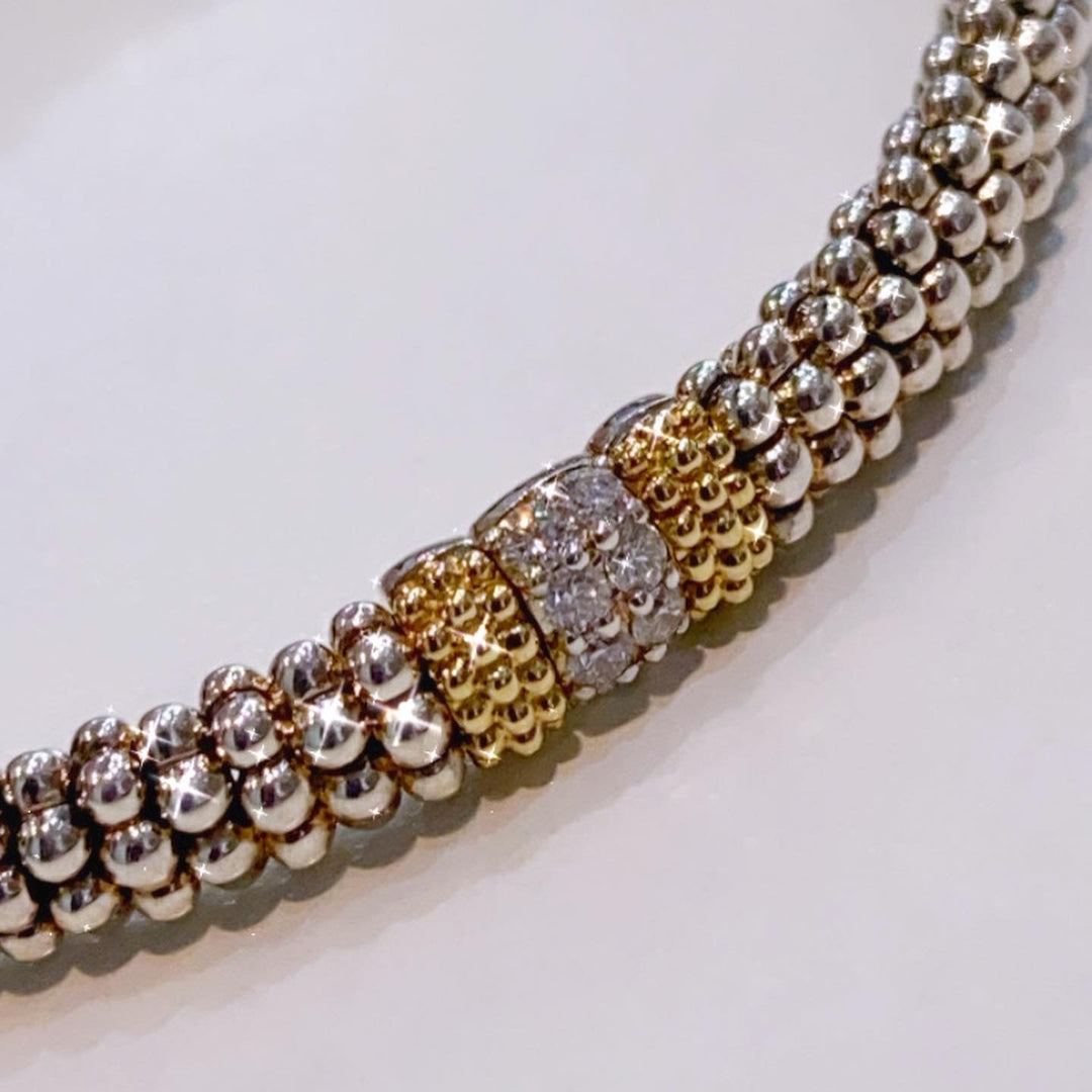 LAGOS STERLING SILVER 18K GOLD WITH DIAMONDS BRACELET