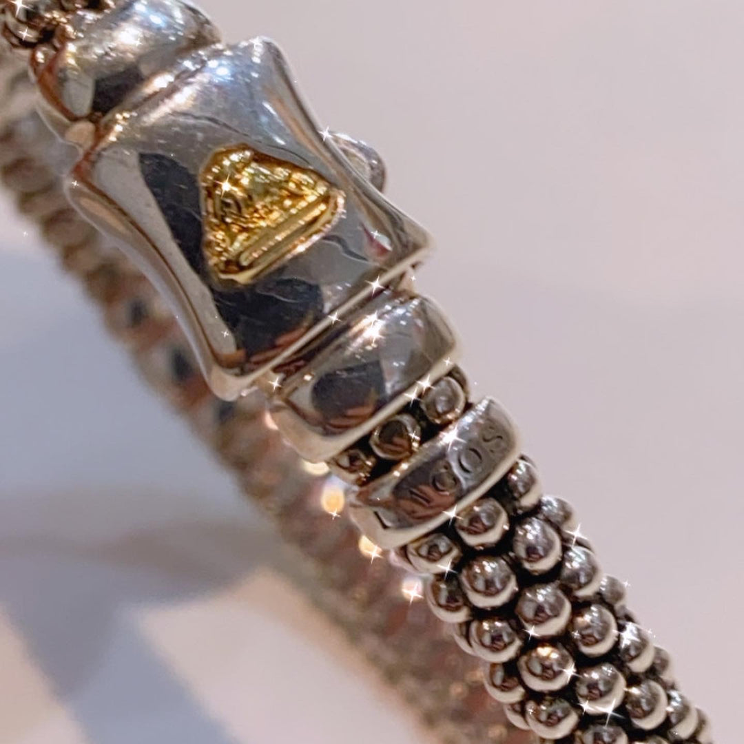 LAGOS STERLING SILVER 18K GOLD WITH DIAMONDS BRACELET
