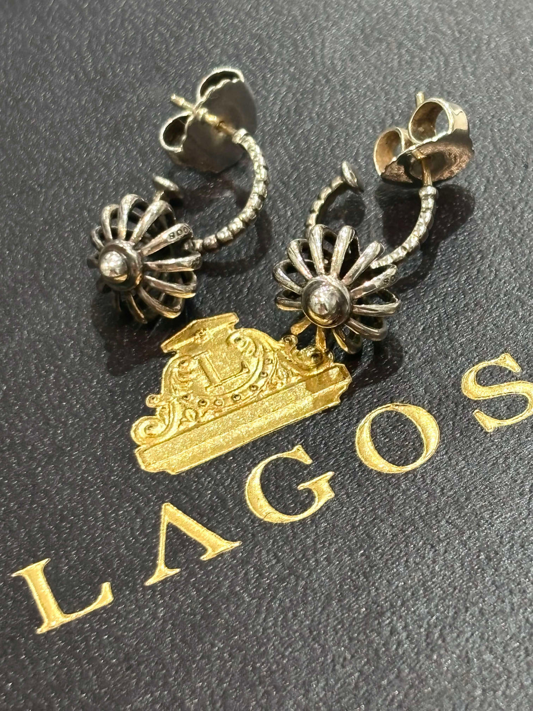 LAGOS STERLING SILVER DAISY VINTAGE EARRINGS