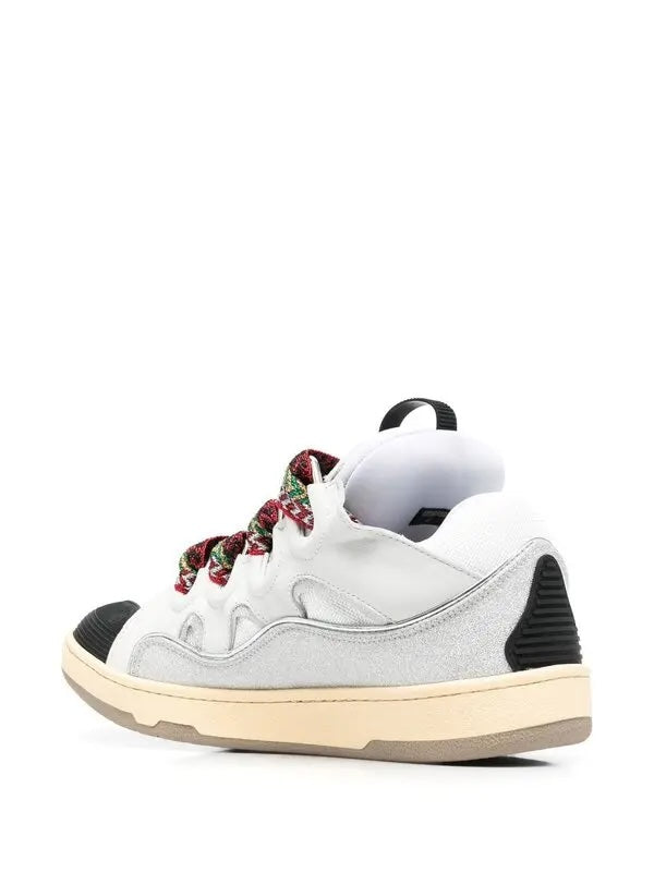 LANVIN CURB CALFSKIN LEATHER &amp; MESH MEN&