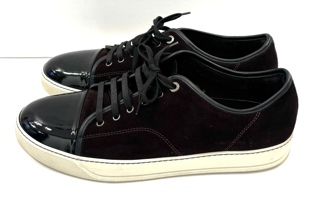 LANVIN SUEDE &amp; PATENT LEATHER DBB1 SNEAKERS