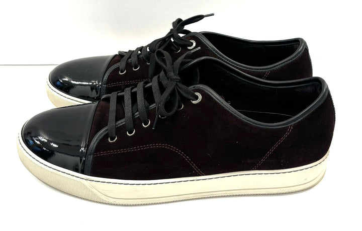 LANVIN SUEDE &amp; PATENT LEATHER DBB1 SNEAKERS