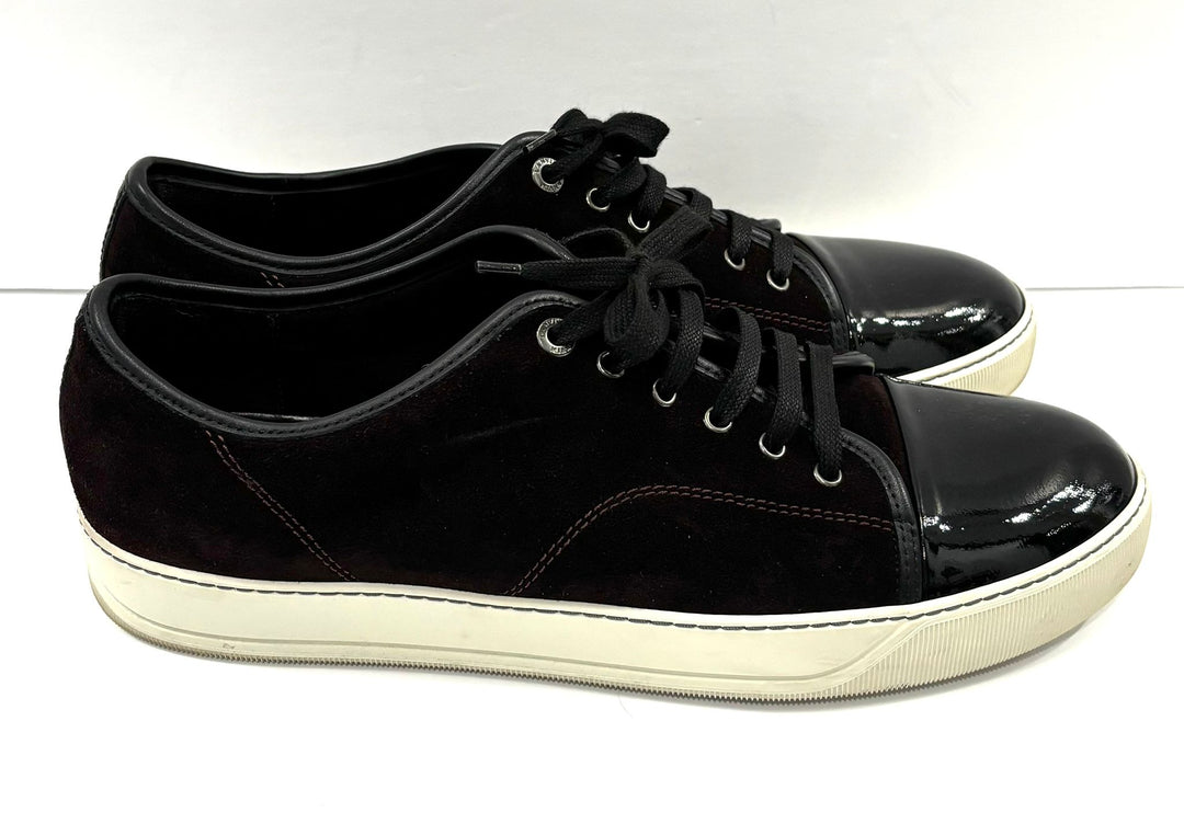 LANVIN SUEDE &amp; PATENT LEATHER DBB1 SNEAKERS