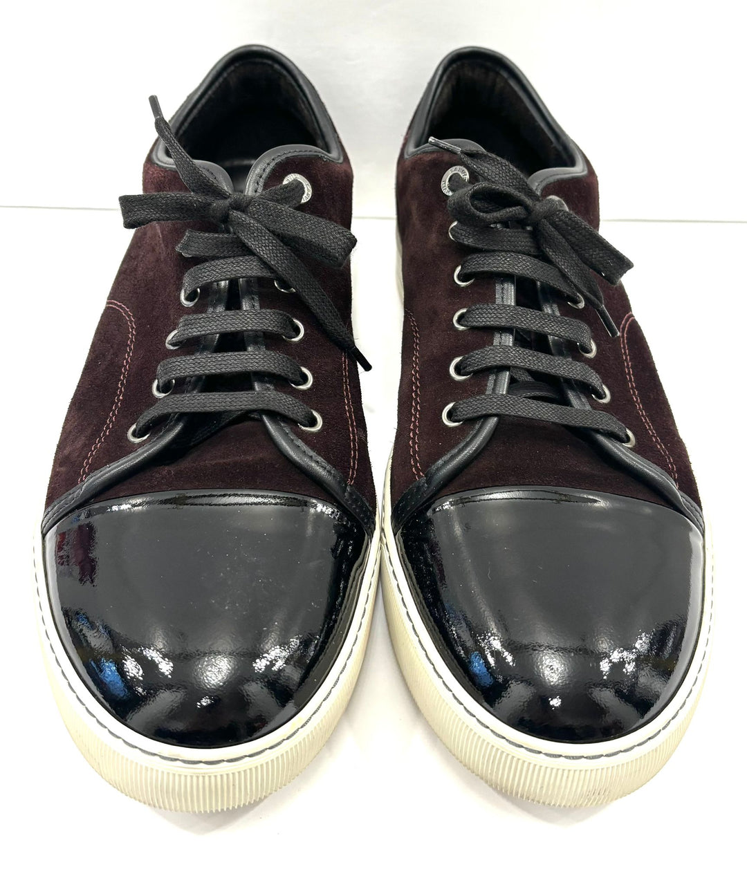 LANVIN SUEDE &amp; PATENT LEATHER DBB1 SNEAKERS