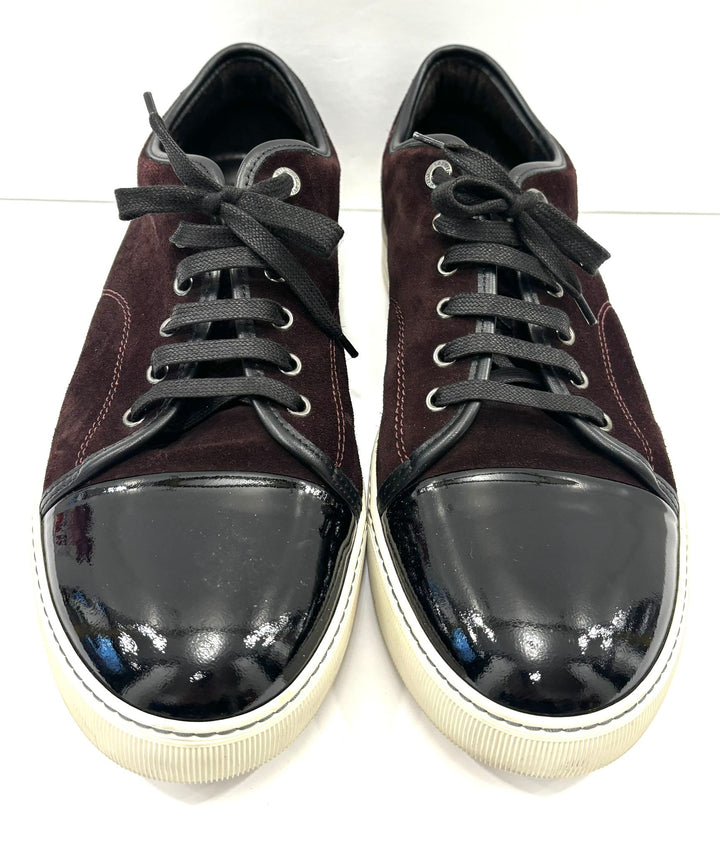 LANVIN SUEDE &amp; PATENT LEATHER DBB1 SNEAKERS