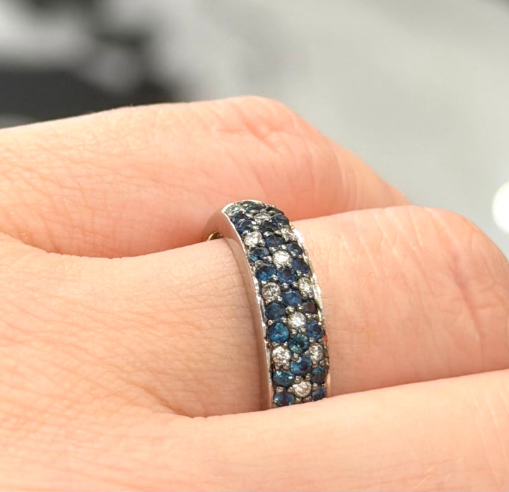 LE VIAN 14K WHITE GOLD SAPPHIRE &amp; DIAMOND BAND RING