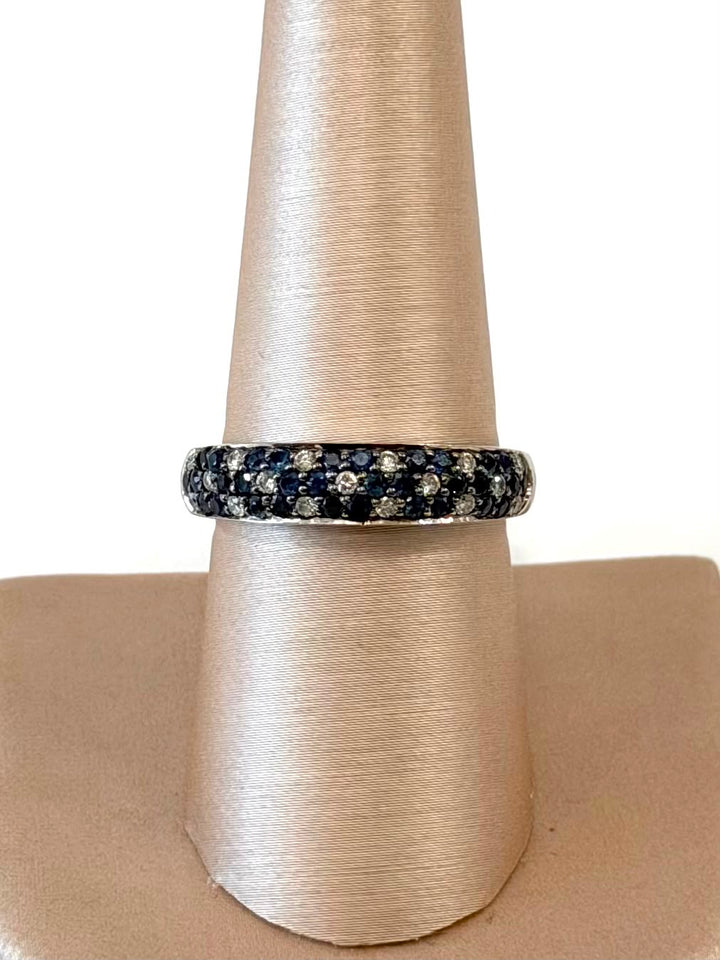 LE VIAN 14K WHITE GOLD SAPPHIRE &amp; DIAMOND BAND RING