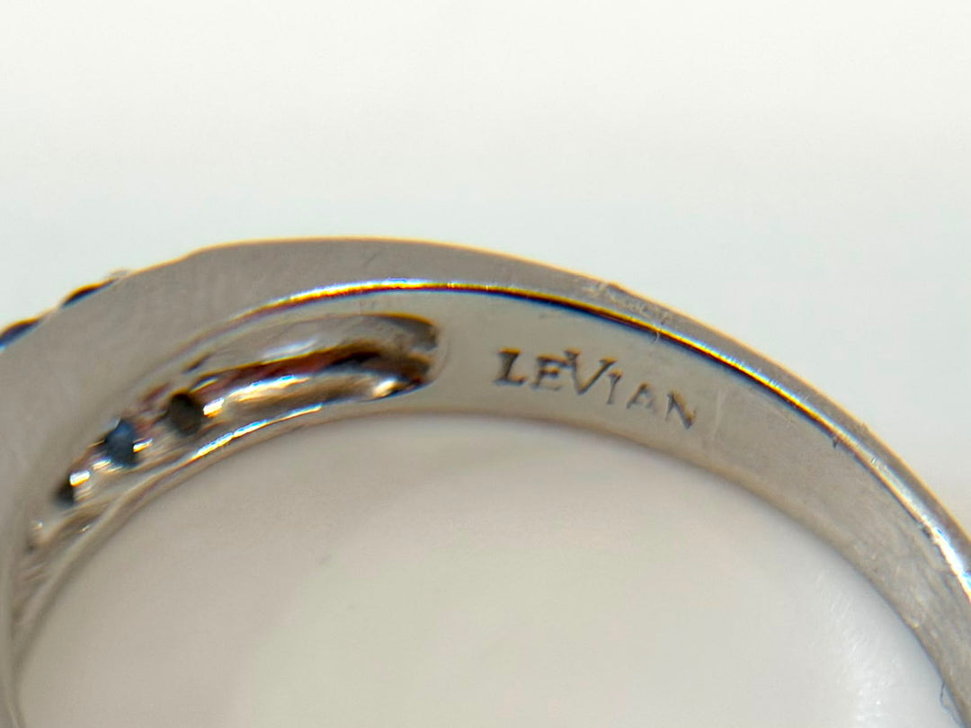 LE VIAN 14K WHITE GOLD SAPPHIRE &amp; DIAMOND BAND RING