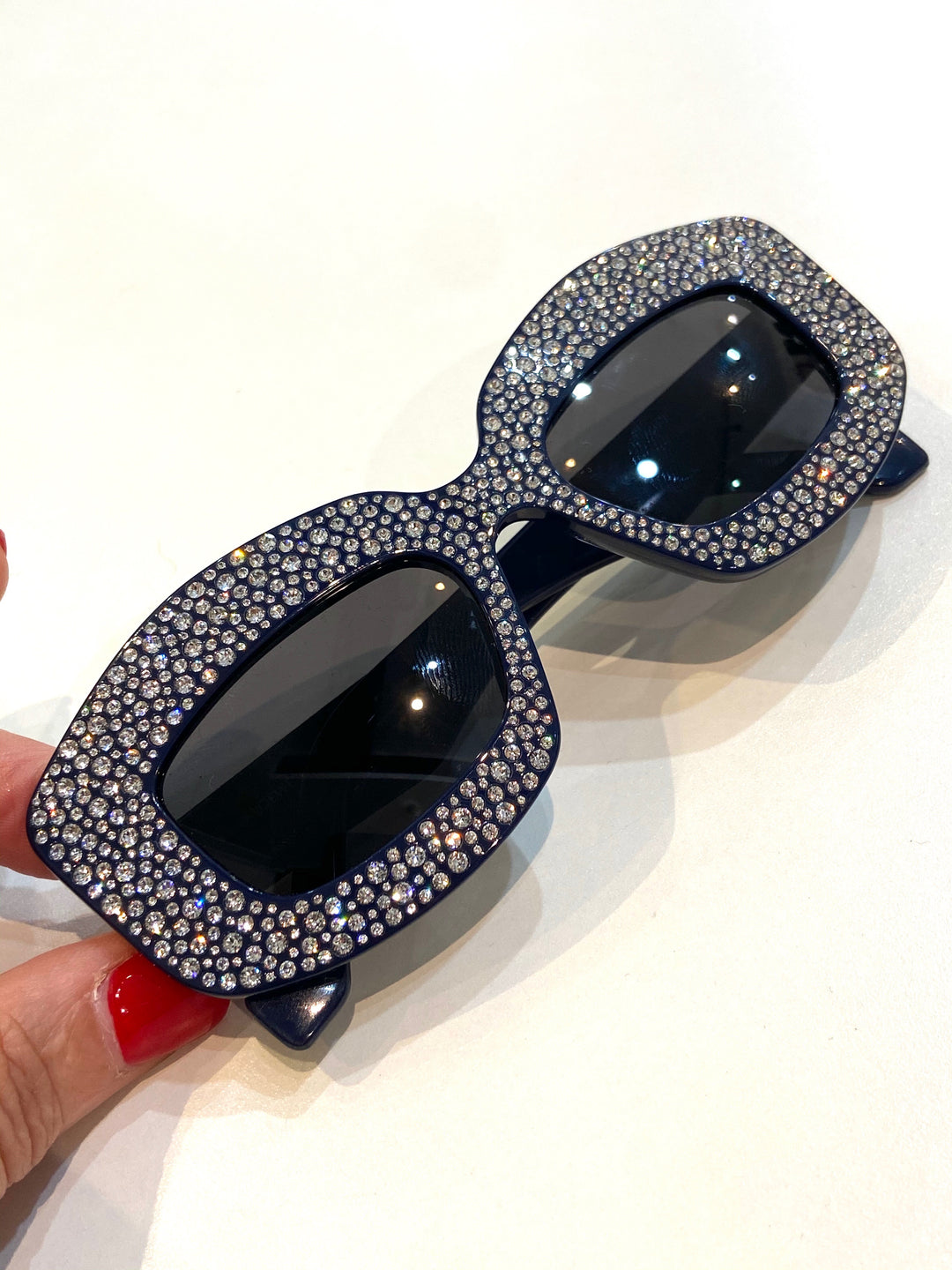 LOEWE ANAGRAM 49MM CRYSTAL RECTANGULAR SUNGLASSES