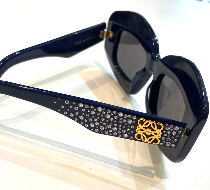 LOEWE ANAGRAM 49MM CRYSTAL RECTANGULAR SUNGLASSES