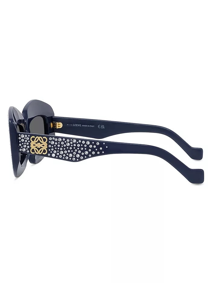 LOEWE ANAGRAM 49MM CRYSTAL RECTANGULAR SUNGLASSES