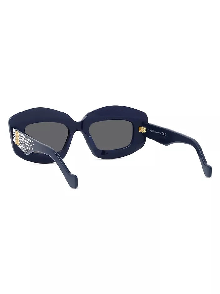 LOEWE ANAGRAM 49MM CRYSTAL RECTANGULAR SUNGLASSES