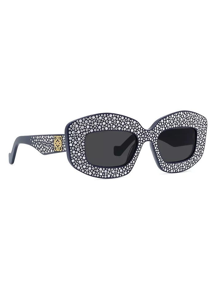 LOEWE ANAGRAM 49MM CRYSTAL RECTANGULAR SUNGLASSES