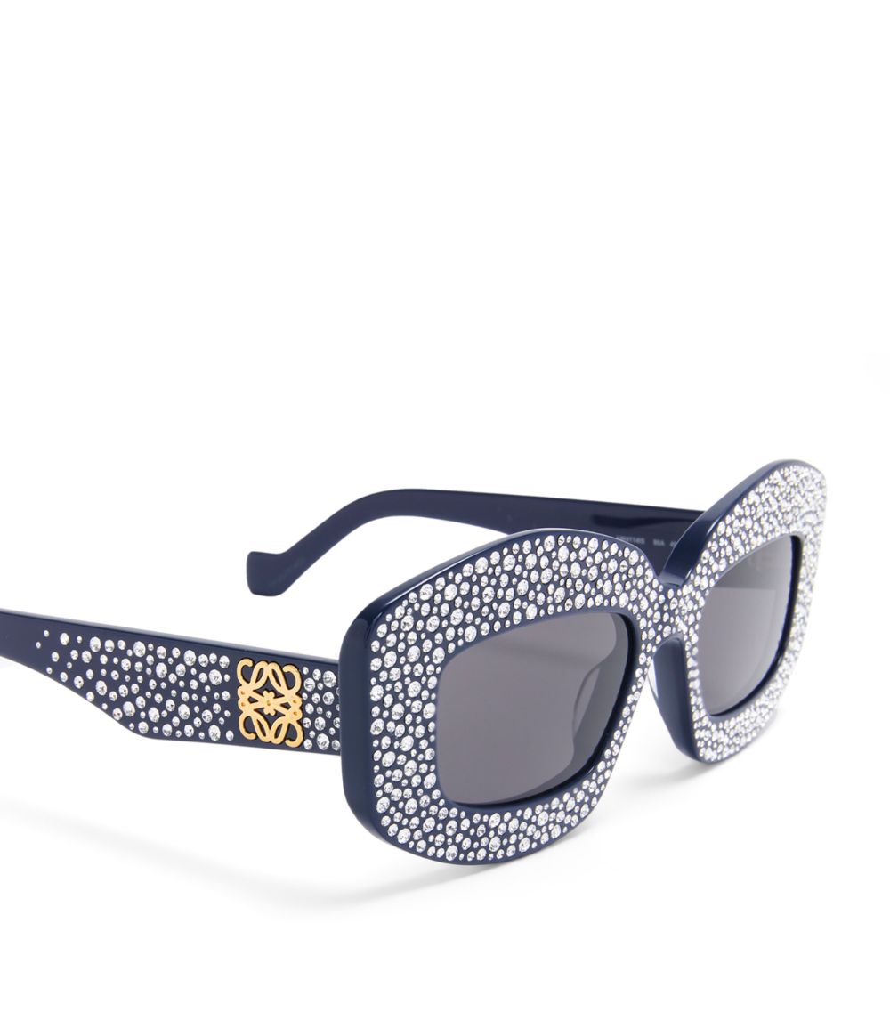 LOEWE ANAGRAM 49MM CRYSTAL RECTANGULAR SUNGLASSES