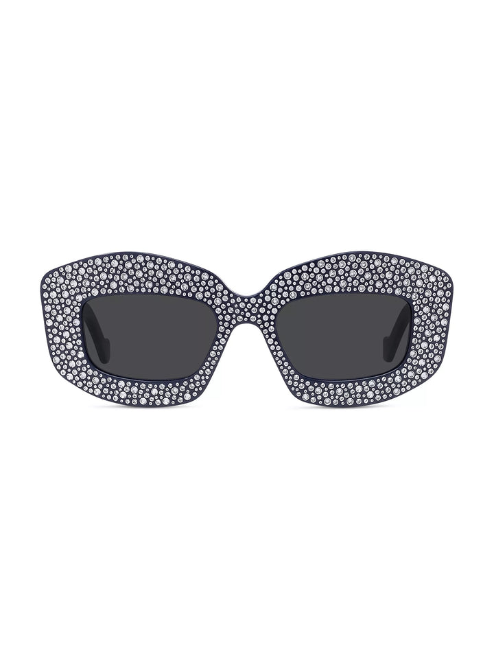 LOEWE ANAGRAM 49MM CRYSTAL RECTANGULAR SUNGLASSES