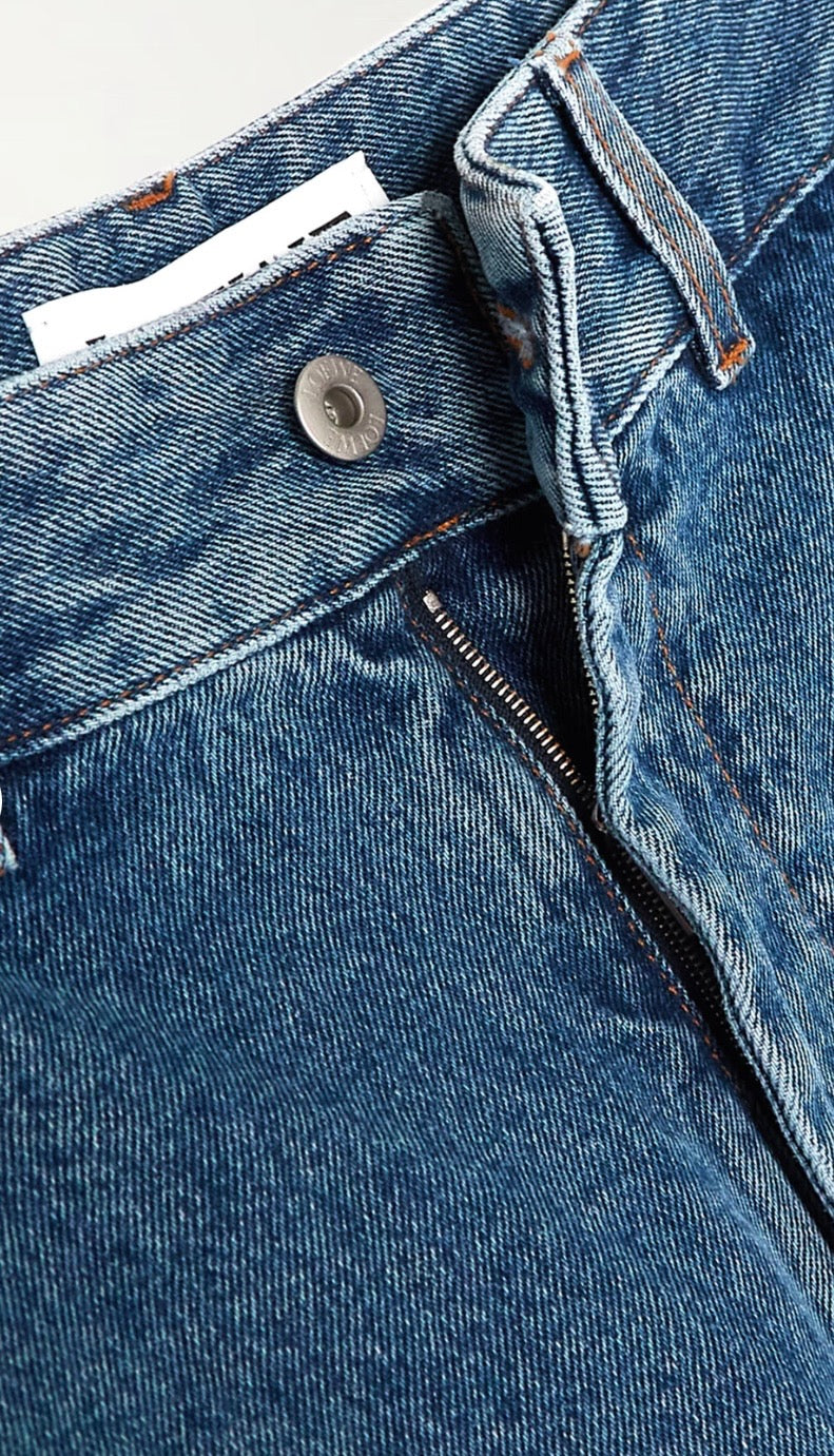 LOEWE ANAGRAM BAGGY APPLIQUÉD HIGH-RISE WIDE-LEG JEANS
