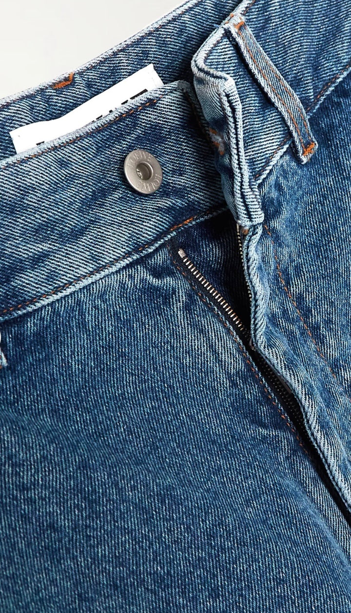 LOEWE ANAGRAM BAGGY APPLIQUÉD HIGH-RISE WIDE-LEG JEANS
