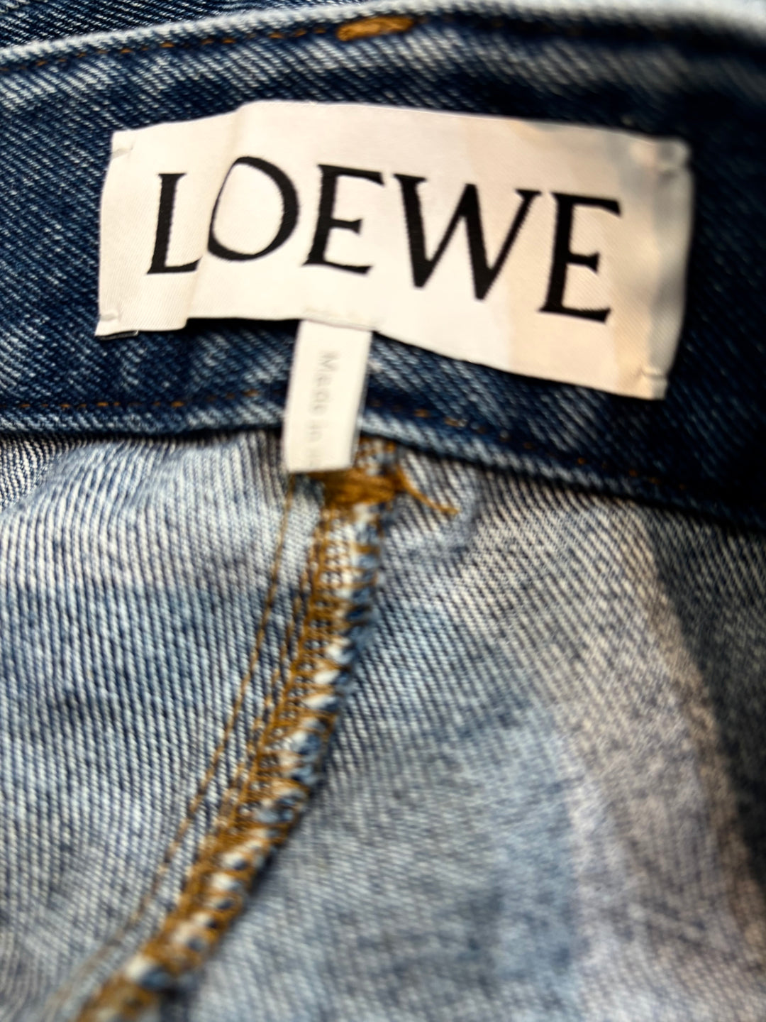 LOEWE ANAGRAM BAGGY APPLIQUÉD HIGH-RISE WIDE-LEG JEANS