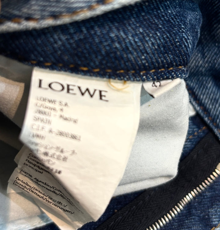 LOEWE ANAGRAM BAGGY APPLIQUÉD HIGH-RISE WIDE-LEG JEANS