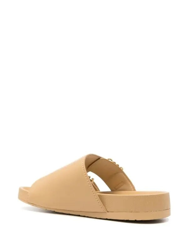 LOEWE EASE LOGO DUAL BUCKLE CALFSKIN LEATHER MULES
