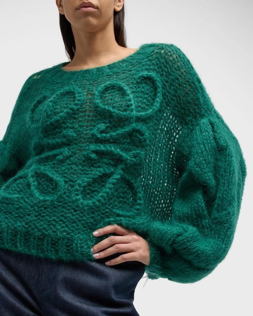 LOEWE ANAGRAM CABLE KNIT SLEEVE SWEATER