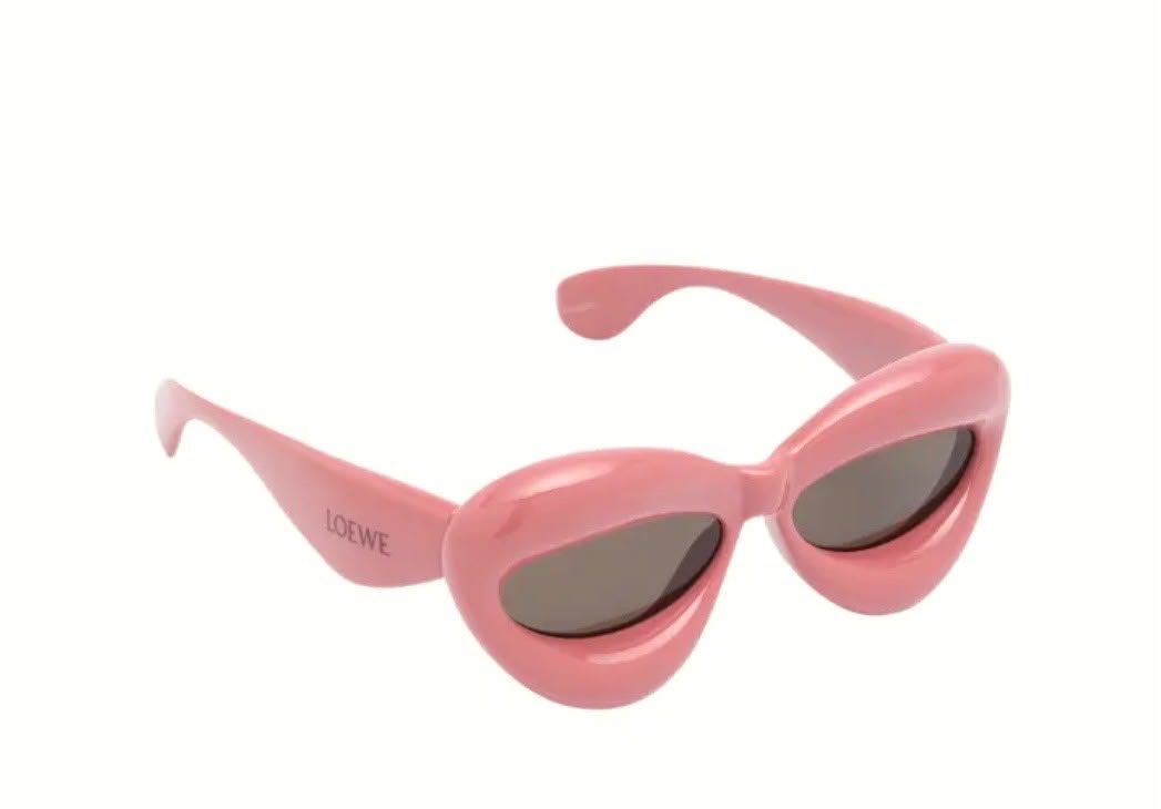 LOEWE 2023 SHINY PINK CAT EYE INFLATED SUNGLASSES
