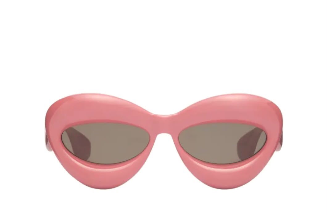 LOEWE 2023 SHINY PINK CAT EYE INFLATED SUNGLASSES