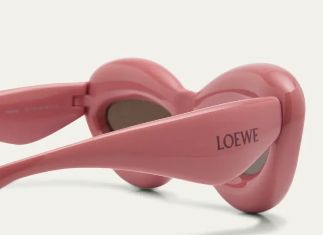 LOEWE 2023 SHINY PINK CAT EYE INFLATED SUNGLASSES