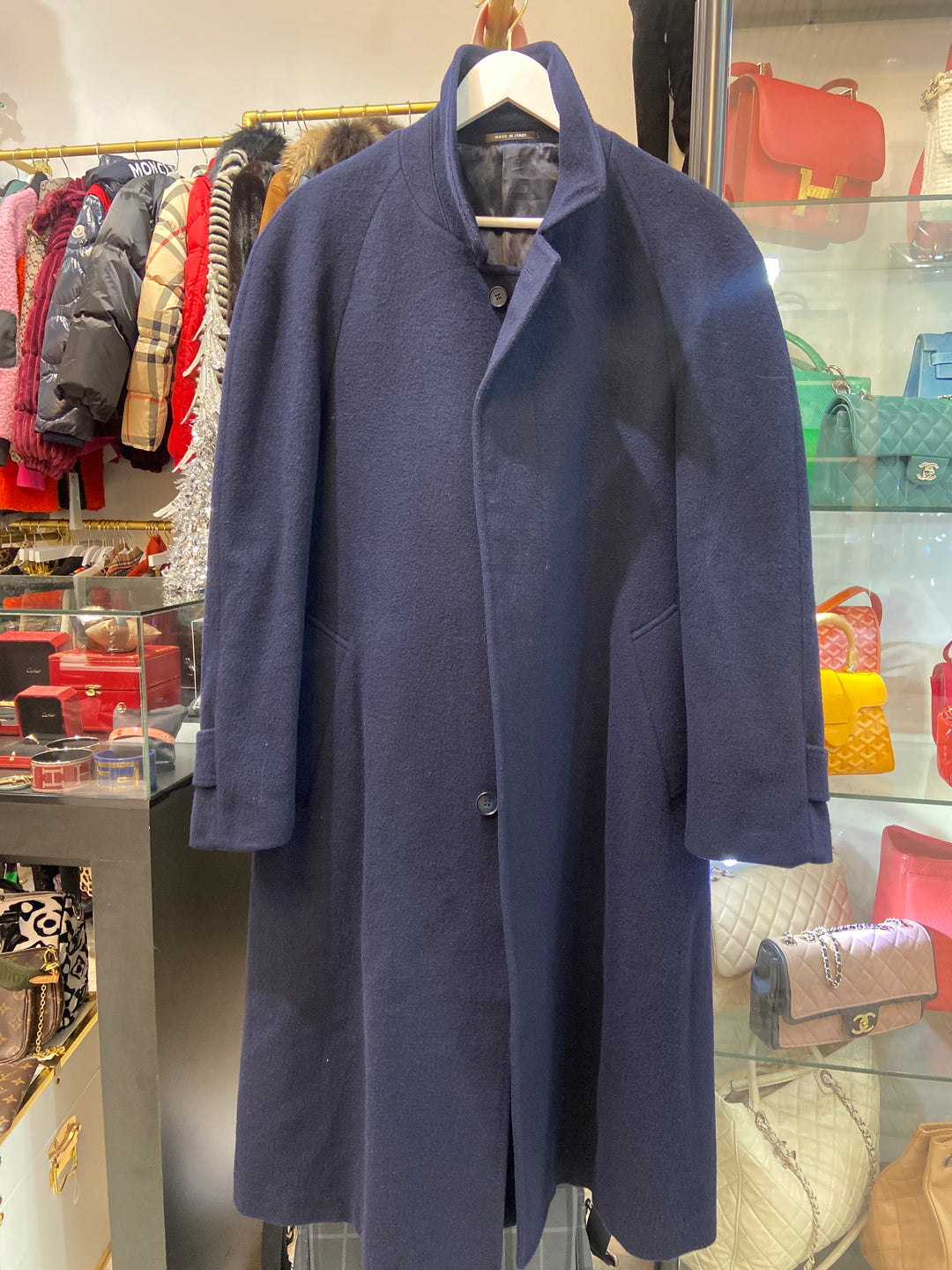 LORO PIANA WOOL CASHMERE BLEND LONG ARDIS COAT