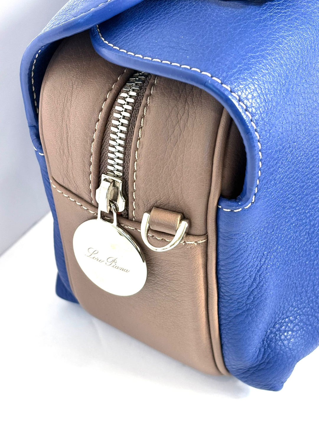 LORO PIANA CALFSKIN LEATHER TOP HANDLE BAG
