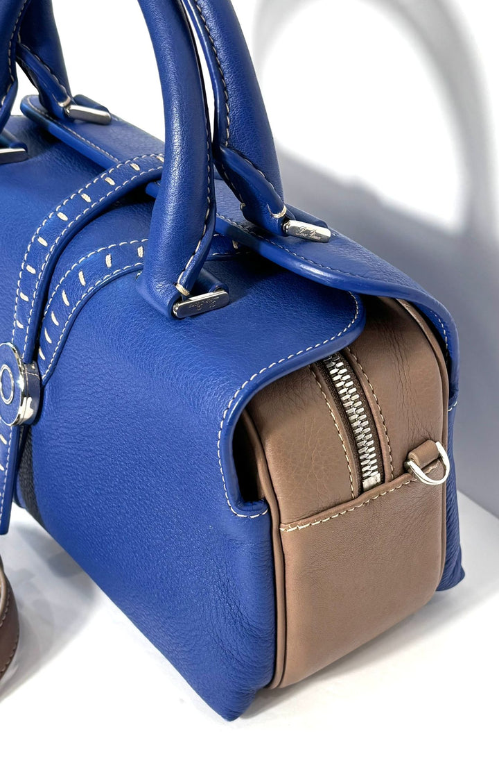 LORO PIANA CALFSKIN LEATHER TOP HANDLE BAG