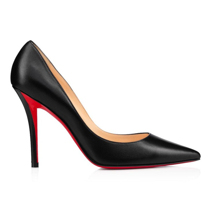 CHRISTIAN LOUBOUTIN NAPPA LEATHER APOSTROPHY 100 PUMPS