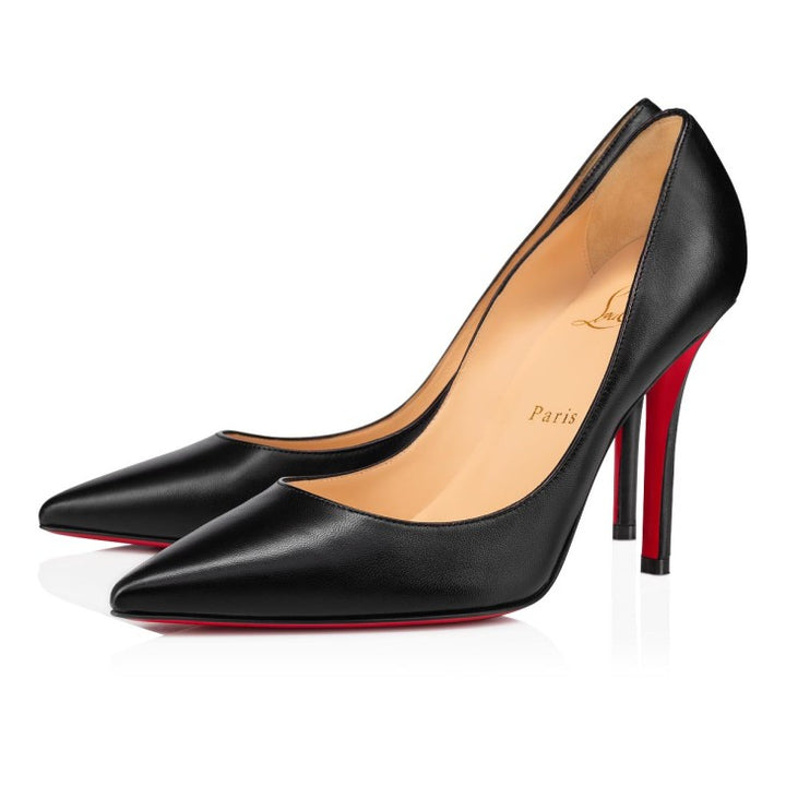 CHRISTIAN LOUBOUTIN NAPPA LEATHER APOSTROPHY 100 PUMPS