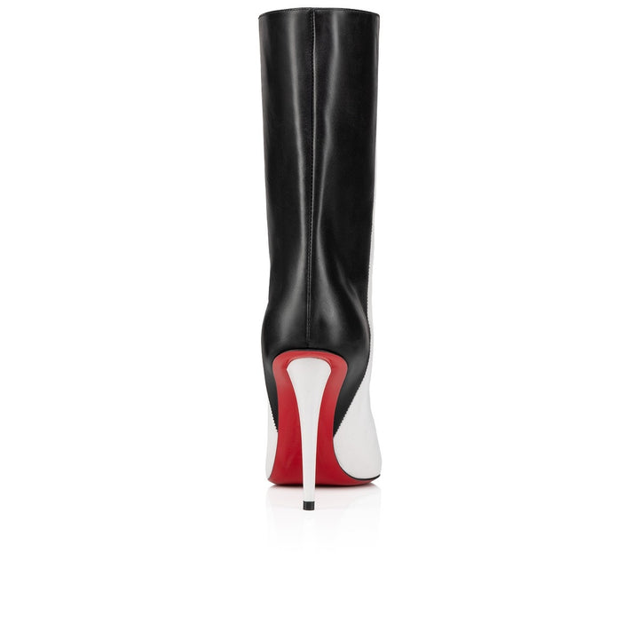 LOUBOUTIN ASTRILARGE 100MM TWO-TONE CALFSKIN LEATHER BOOTIES