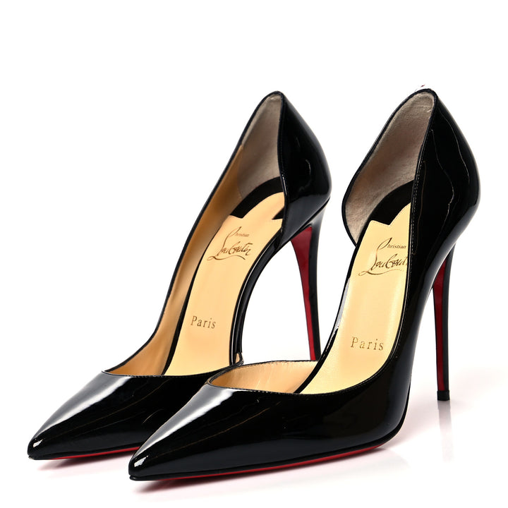 CHRISTIAN LOUBOUTIN IRIZA 100 PATENT CALF LEATHER PUMPS