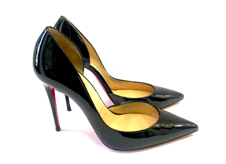 CHRISTIAN LOUBOUTIN IRIZA 100 PATENT CALF LEATHER PUMPS