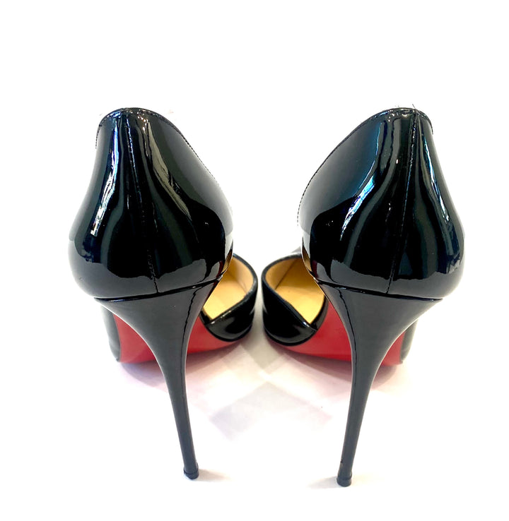 CHRISTIAN LOUBOUTIN IRIZA 100 PATENT CALF LEATHER PUMPS