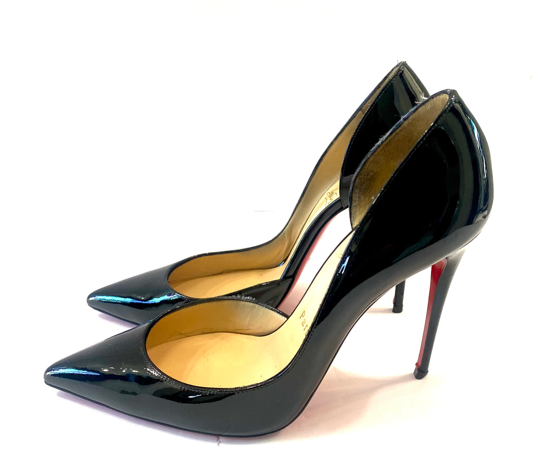 CHRISTIAN LOUBOUTIN IRIZA 100 PATENT CALF LEATHER PUMPS