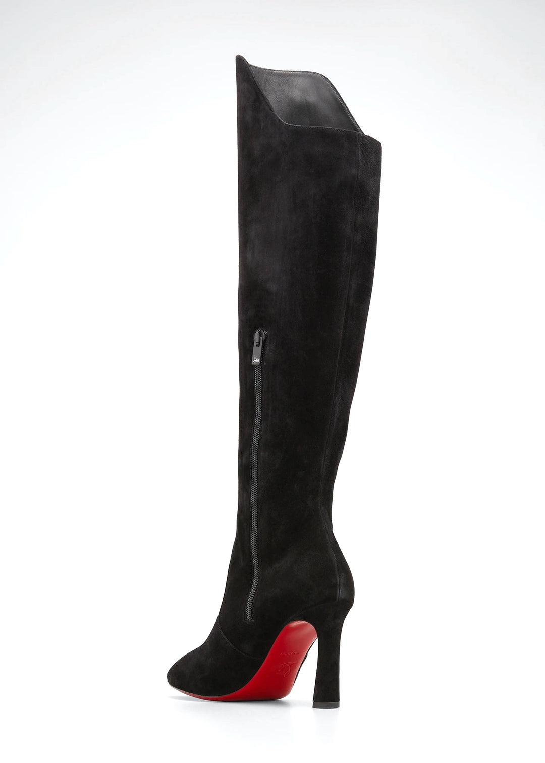 CHRISTIAN LOUBOUTIN ELEONOR TALL SUEDE RED SOLE BOOTS
