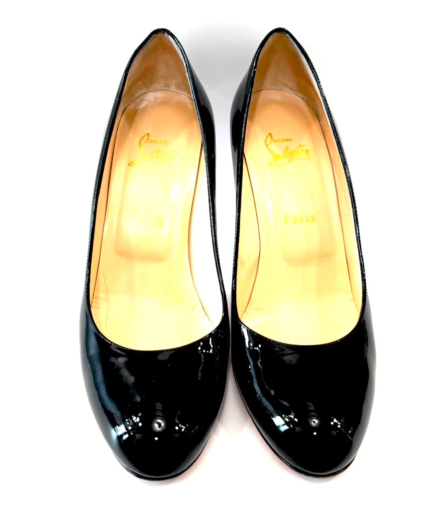 CHRISTIAN LOUBOUTIN FIFI 85 PATENT LEATHER PUMPS