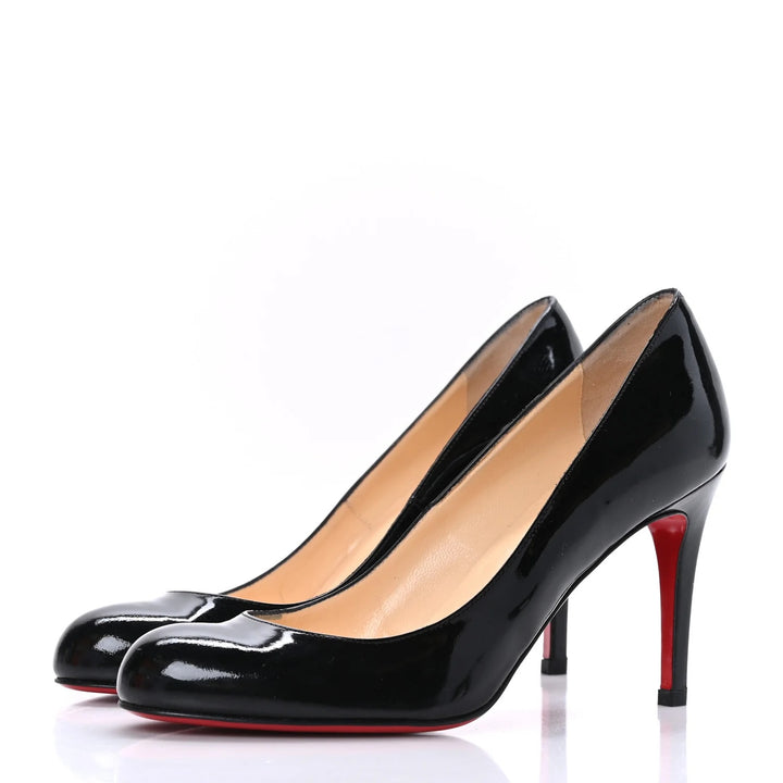 CHRISTIAN LOUBOUTIN FIFI 85 PATENT LEATHER PUMPS
