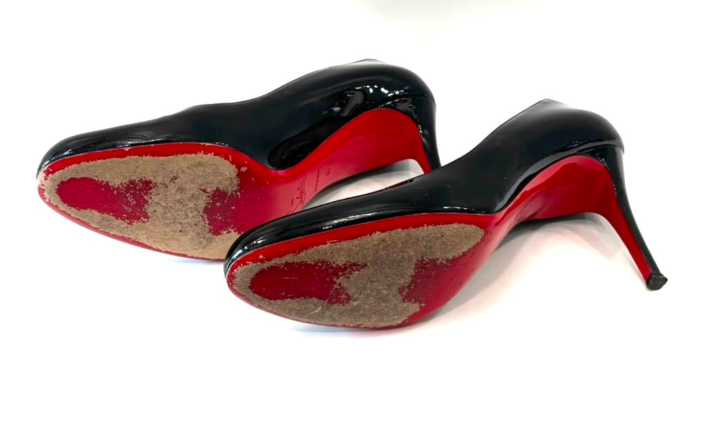 CHRISTIAN LOUBOUTIN FIFI 85 PATENT LEATHER PUMPS
