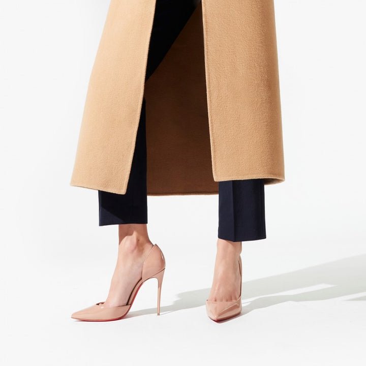 CHRISTIAN LOUBOUTIN IRIZA CALF PATENT 100MM PUMPS IN BLUSH