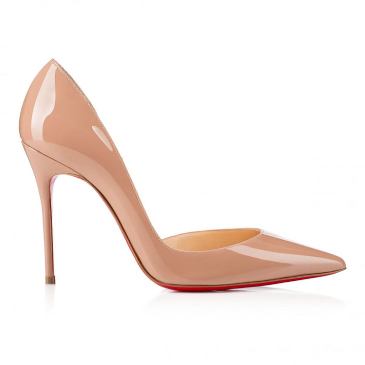 CHRISTIAN LOUBOUTIN IRIZA CALF PATENT 100MM PUMPS IN BLUSH